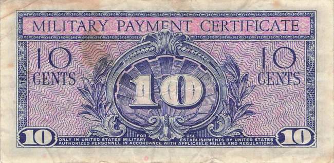 USA MPC Series 591 p.M44 10 Cents 1961 F